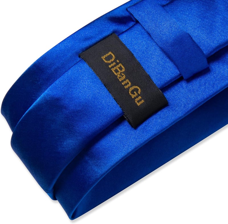 DiBanGu Mens Solid Color Tie and Pocket Square Set Woven Silk Plain Necktie & Handkerchief for Men Wedding Party Formal - Image 4